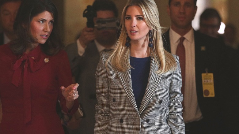 Ivanka Trump heads into a news conference in Washington, DC (2017)