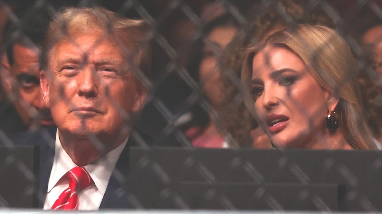 Donald Trump and Ivanka Trump attend a 2024 UFC match in Miami, Florida