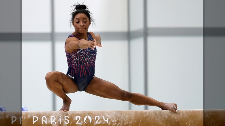 Simone Biles training in Paris