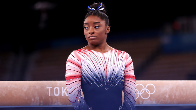 Simone Biles competing in Tokyo