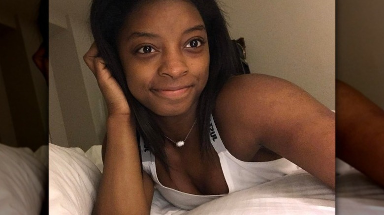 Simone Biles taking a selfie