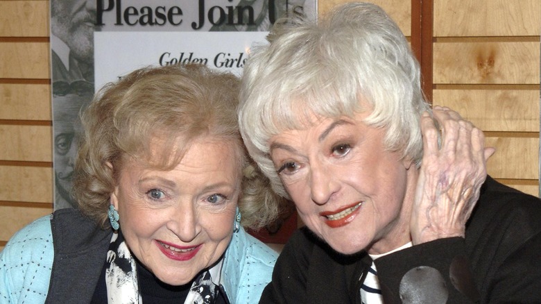 Betty White and Bea Arthur smile 