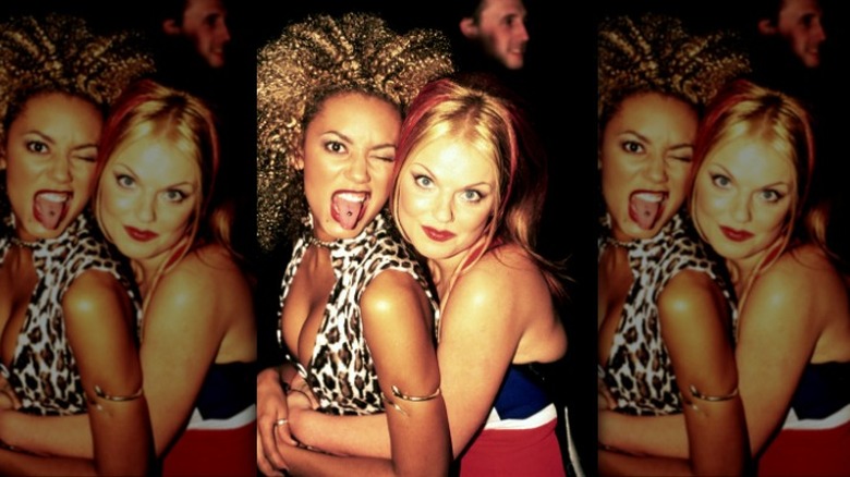 Mel B and Geri Halliwell hugging 