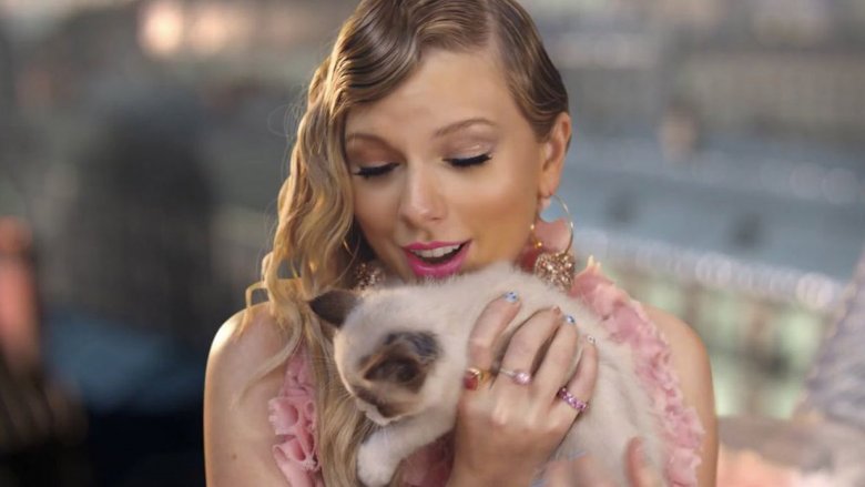 Taylor Swift and Benjamin Button the cat
