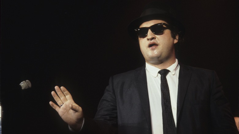 John Belushi aka Jake Blues of The Blues Brothers performs live at The Winterland Ballroom in 1978
