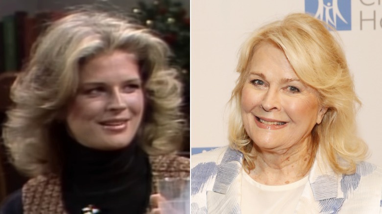 Split image of Candice Bergen smiling 