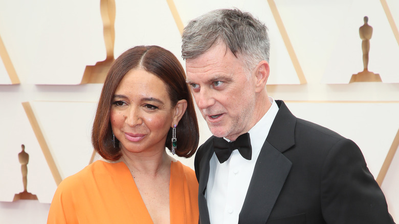 Maya Rudolph and Paul Thomas Anderson staring