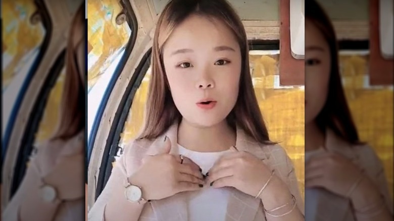 TikTok star Xiao Qiumei making a video