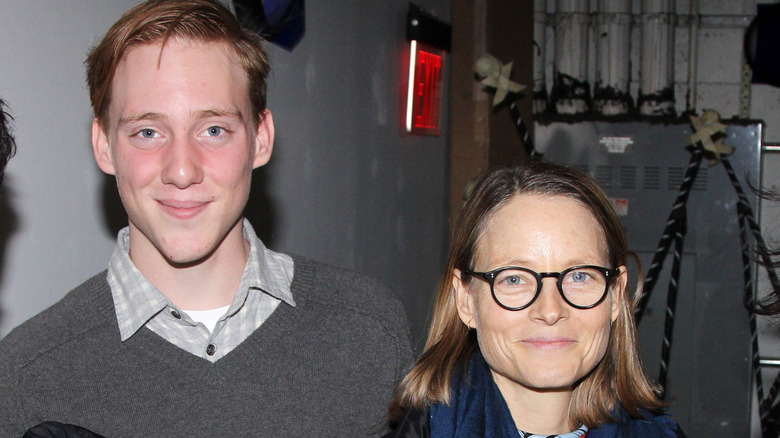 Jodi Foster with son Charlie backstage of the "Nevermore" play