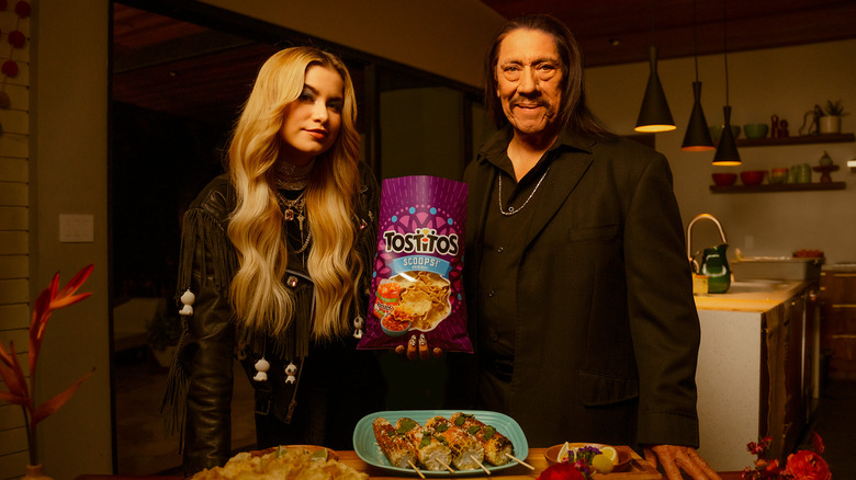 Sofia Reyes and Danny Trejo in Tostidos promo