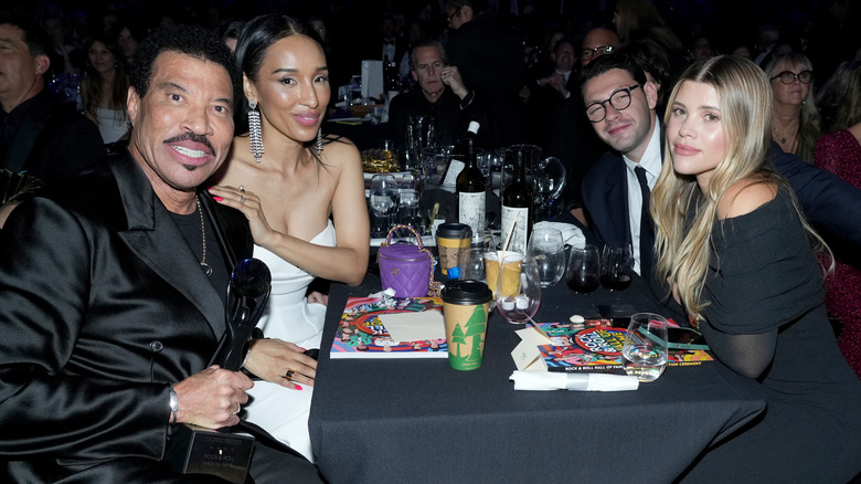 Lionel Richie, Sofie Richie, Lisa Parigi, Elliot Grainge at table