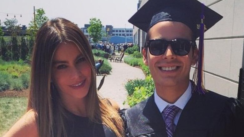 Sofia and Manolo Vergara on graduation day