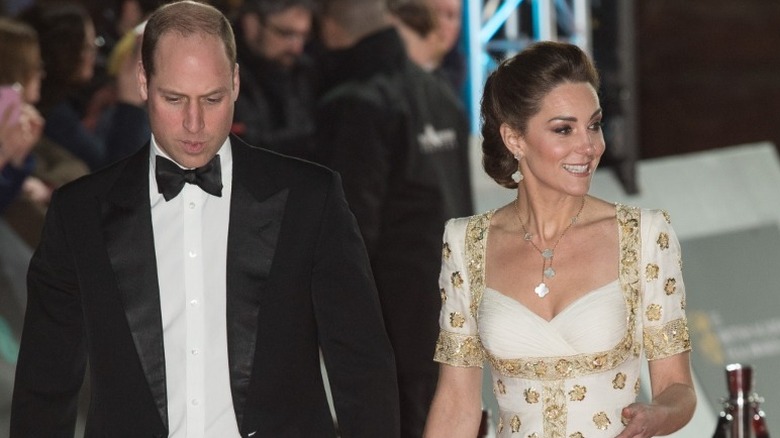 Prince William and Kate Middleton walking at BAFTAs