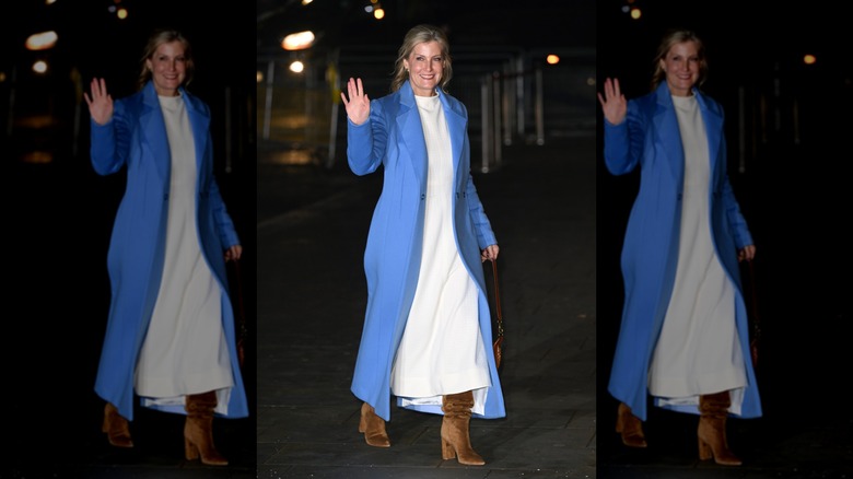 Sophie in a blue coat