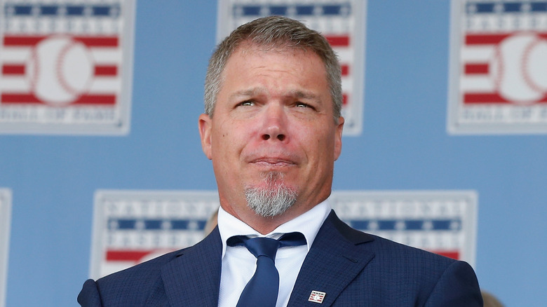 Chipper Jones grimacing