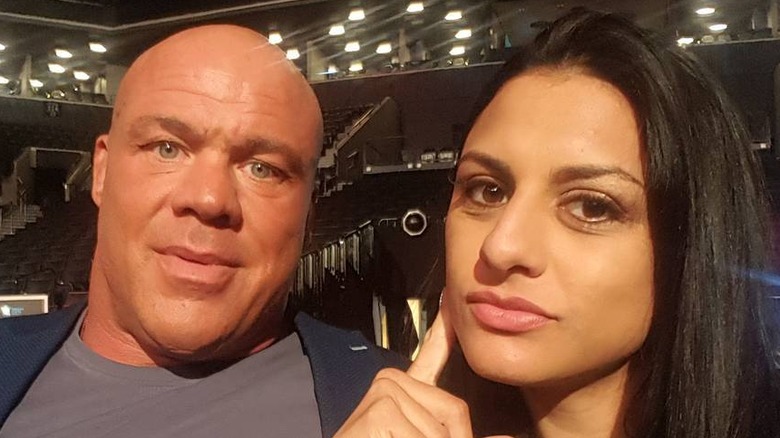 Kurt Angle posing with Giovanna Yannotti