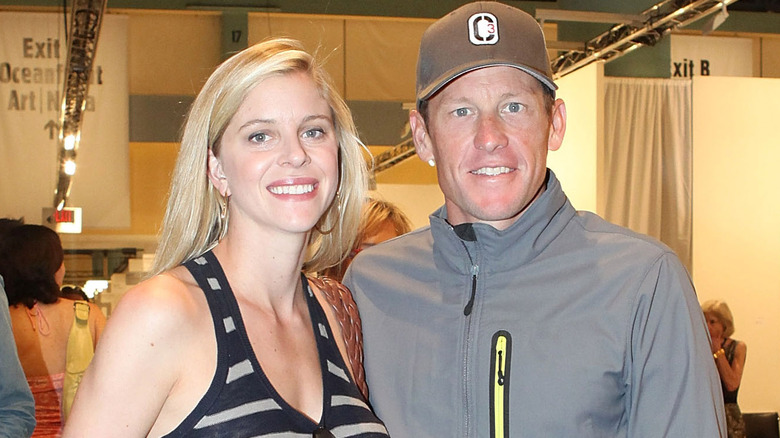 Lance Armstrong smiling with Anna Hansen