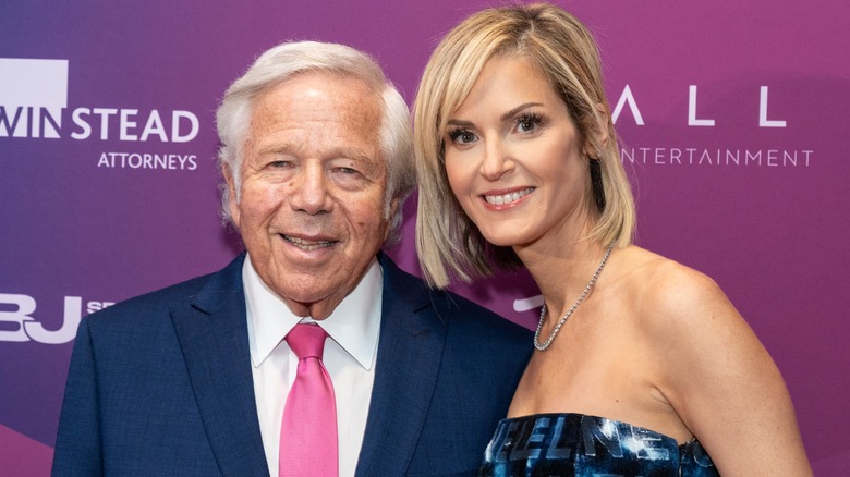 Robert Kraft posing with Dr. Dana Blumberg