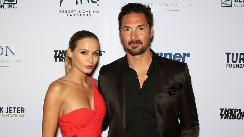 Sheldon Souray and Tess Annique on a red carpet
