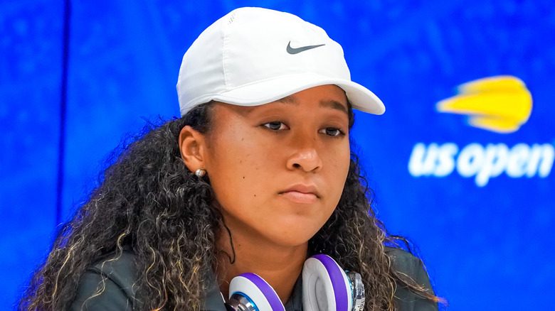 Naomi Osaka looking