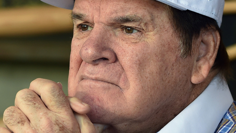 Pete Rose scowls