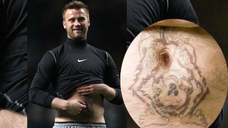 Artur Boruc bellybutton tattoo