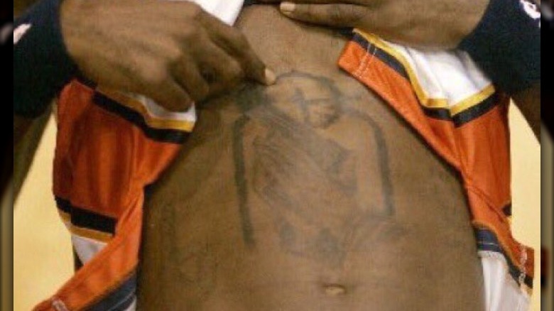 Stephen Jackson praying hands tattoo