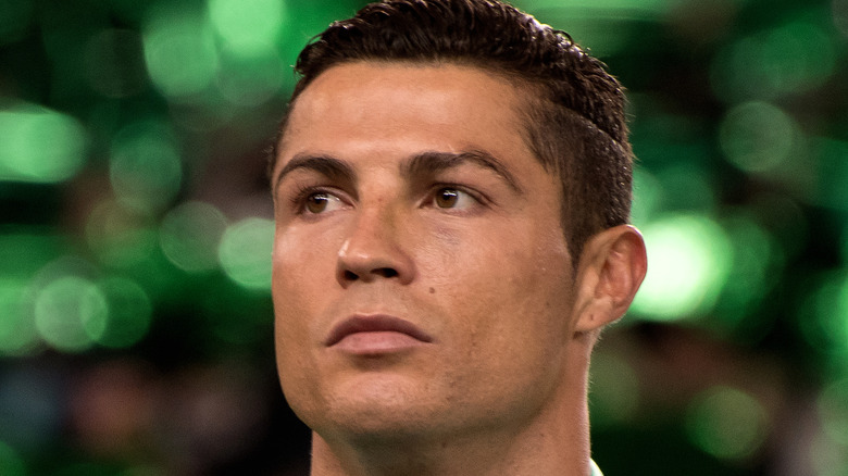 Cristiano Ronaldo looking contemplative  