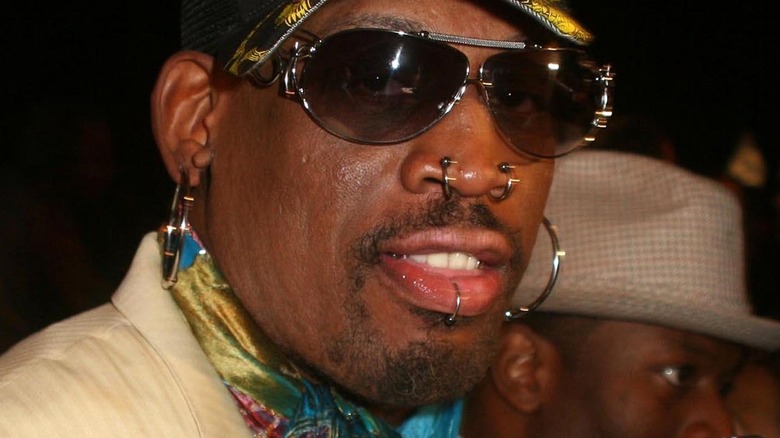 Dennis Rodman wearing sunglasses