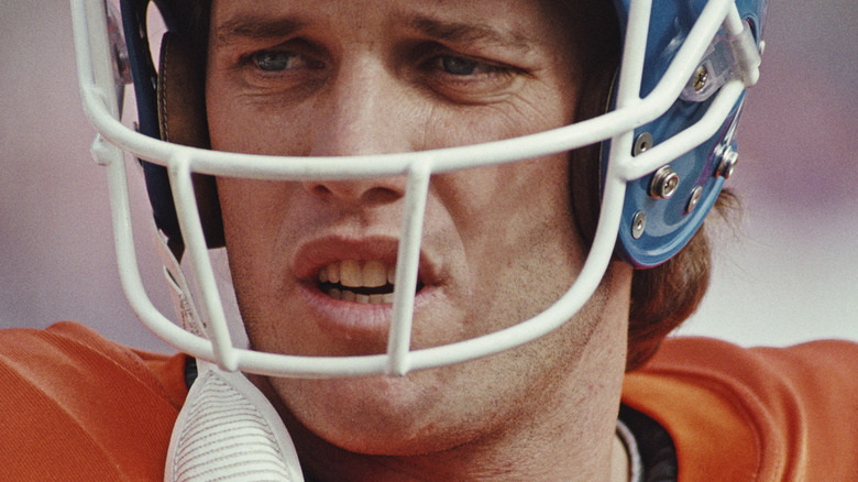 John Elway wearing helmet