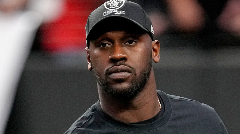 Chandler Jones looking onto the field