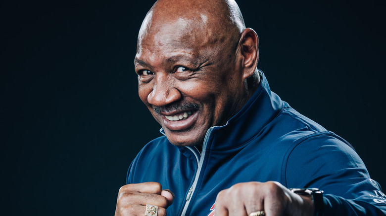 Marvelous Marvin Hagler posing