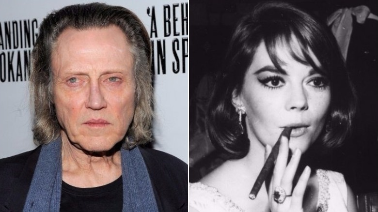 Christopher Walken looking away, Natalie Wood smoking