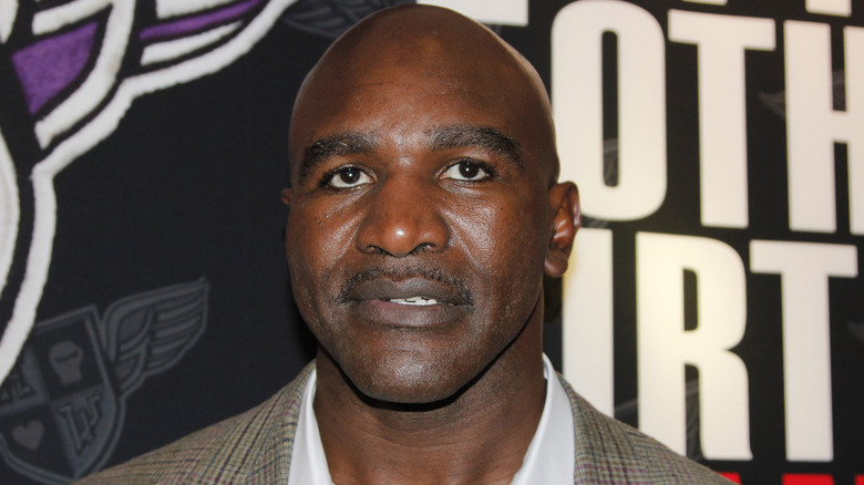 Evander Holyfield looking dismayed