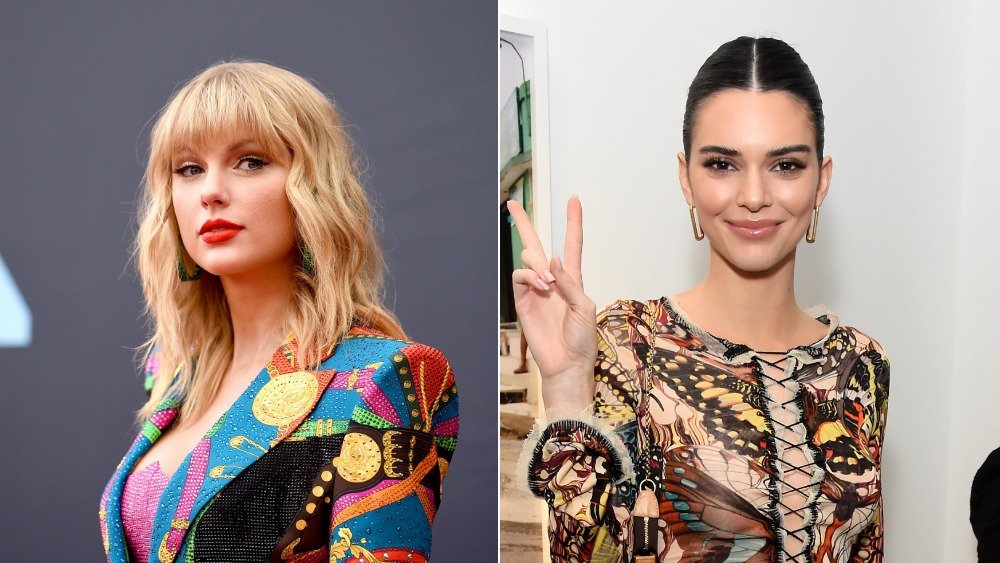 Split image of Taylor Swift, Kendall Jenner