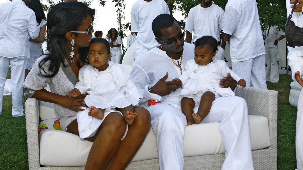 Kim Porter, Sean 'Diddy' Combs with twin daughters