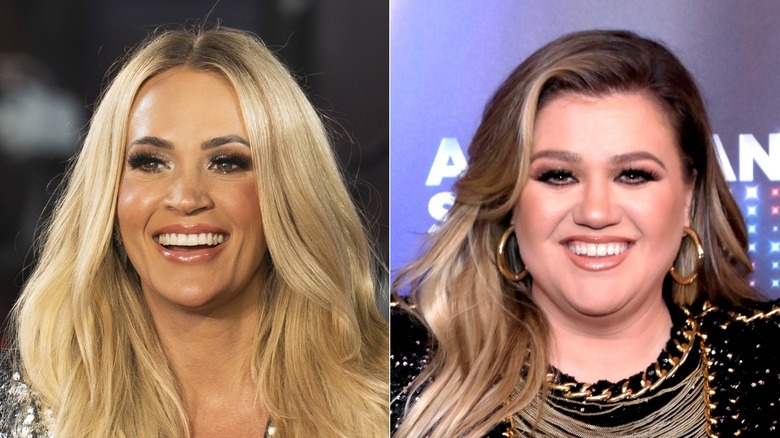 Split image of Carrie Underwood and Kelly Clarkson