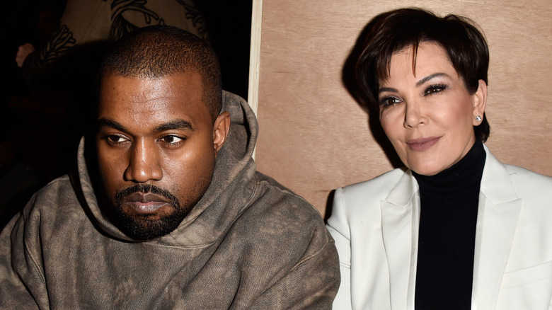 Kris Jenner smiling beside Kanye West