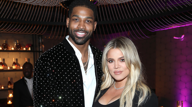 Tristan Thompson, Khloe Kardashian smiling