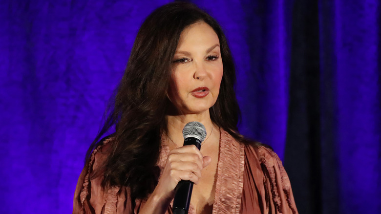 Ashley Judd speaking at event