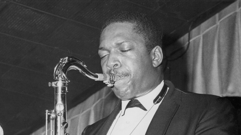 John Coltrane playing the saxophone