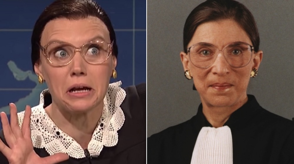 Kate McKinnon and Ruth Bader Ginsburg