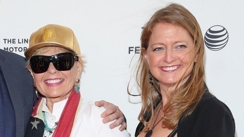 Roseanne Barr and Brandi Brown smiling