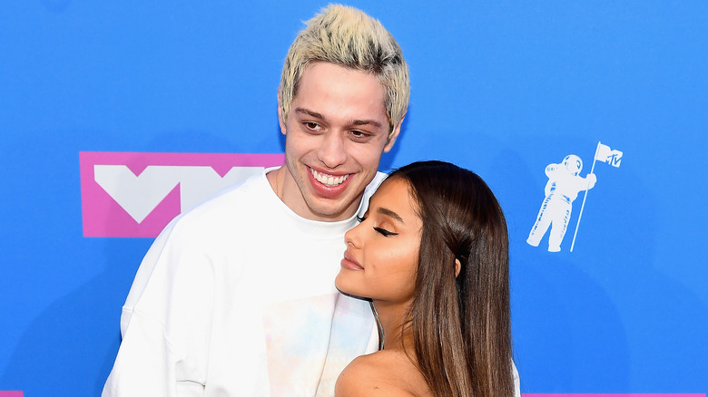 Pete Davidson and Ariana Grande hug