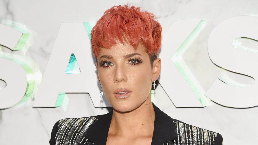 Halsey with pink hair