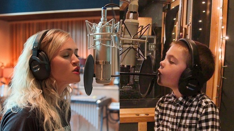 Carrie Underwood and her son Isaiah singing