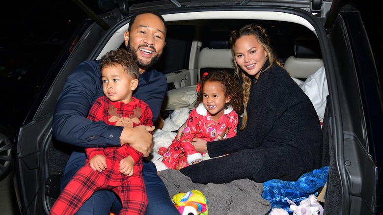 John Legend and Chrissy Teigen with their kids