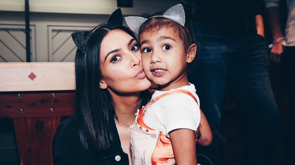 Kim Kardashian kissing daughter North West