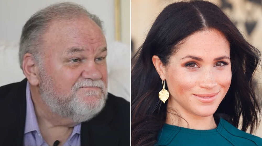 Thomas Markle and Meghan Markle split image