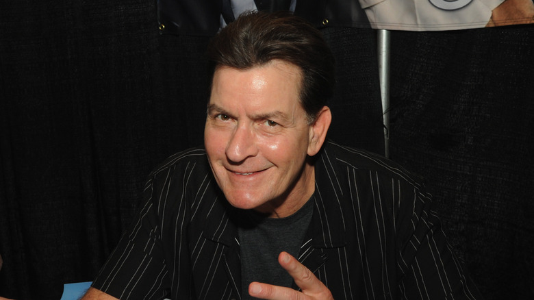 Charlie Sheen smiling